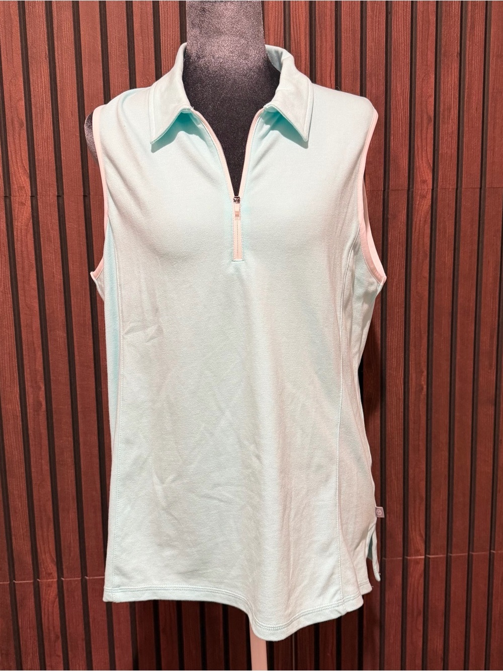 NWOT Talbots T by Talbots UPF 50+ Sleeveless Pique Polo Top Mint L